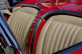 Before and after shots of a car interior showing a remarkable transformation.