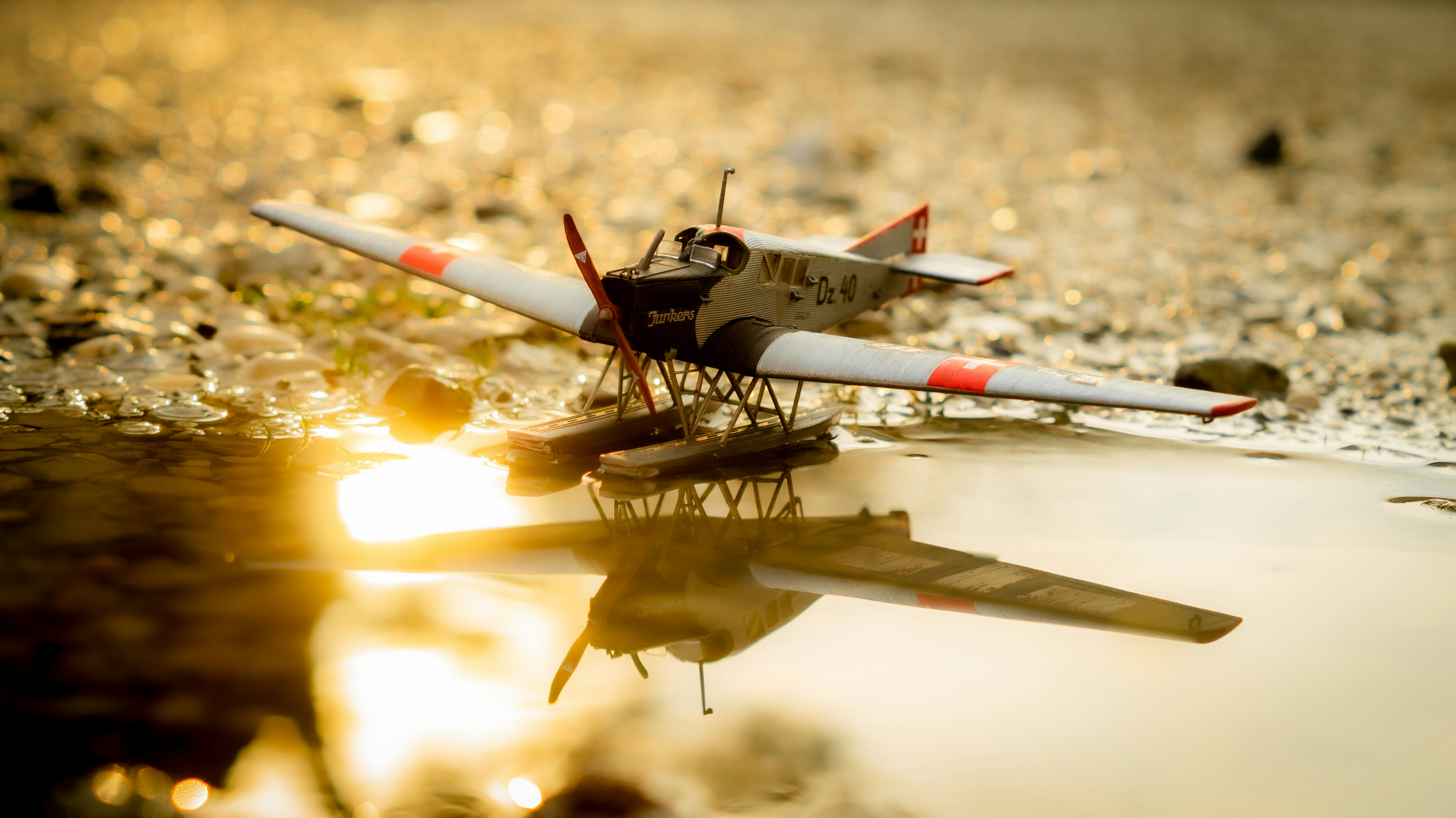 gray and black aircraft on air, The Junkers F.13 in 1:72 Scale from Revell