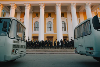 A team of Fortiva uniformed personnel providing security and housekeeping support at a government building.
