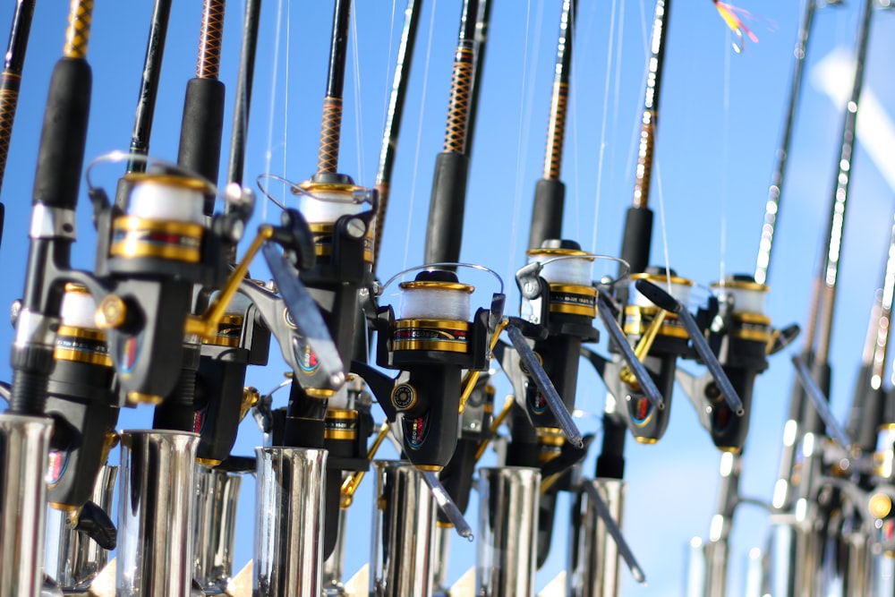 gold and silver fishing rods