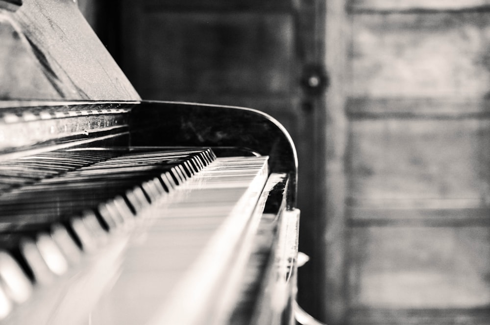 black and white upright piano