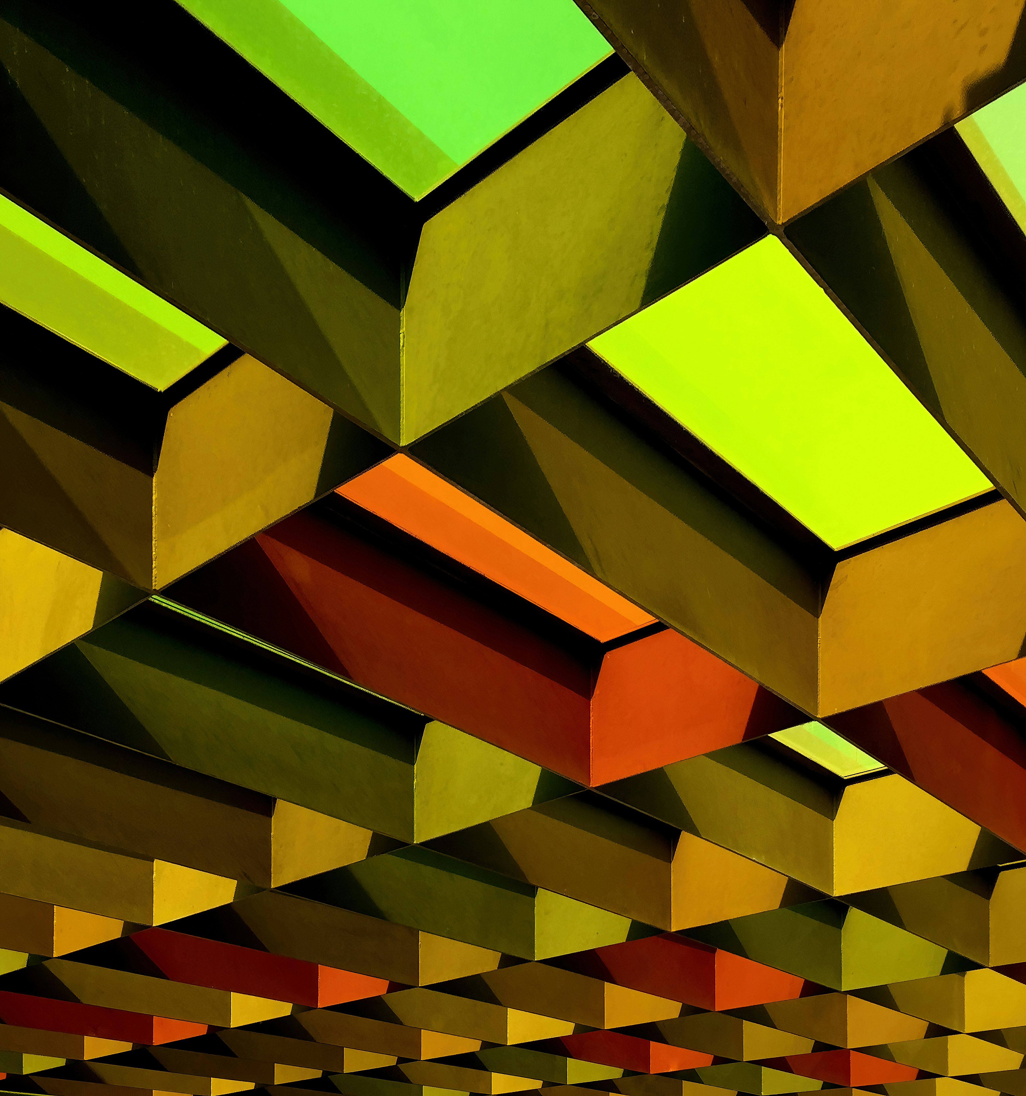 yellow and green square blocks