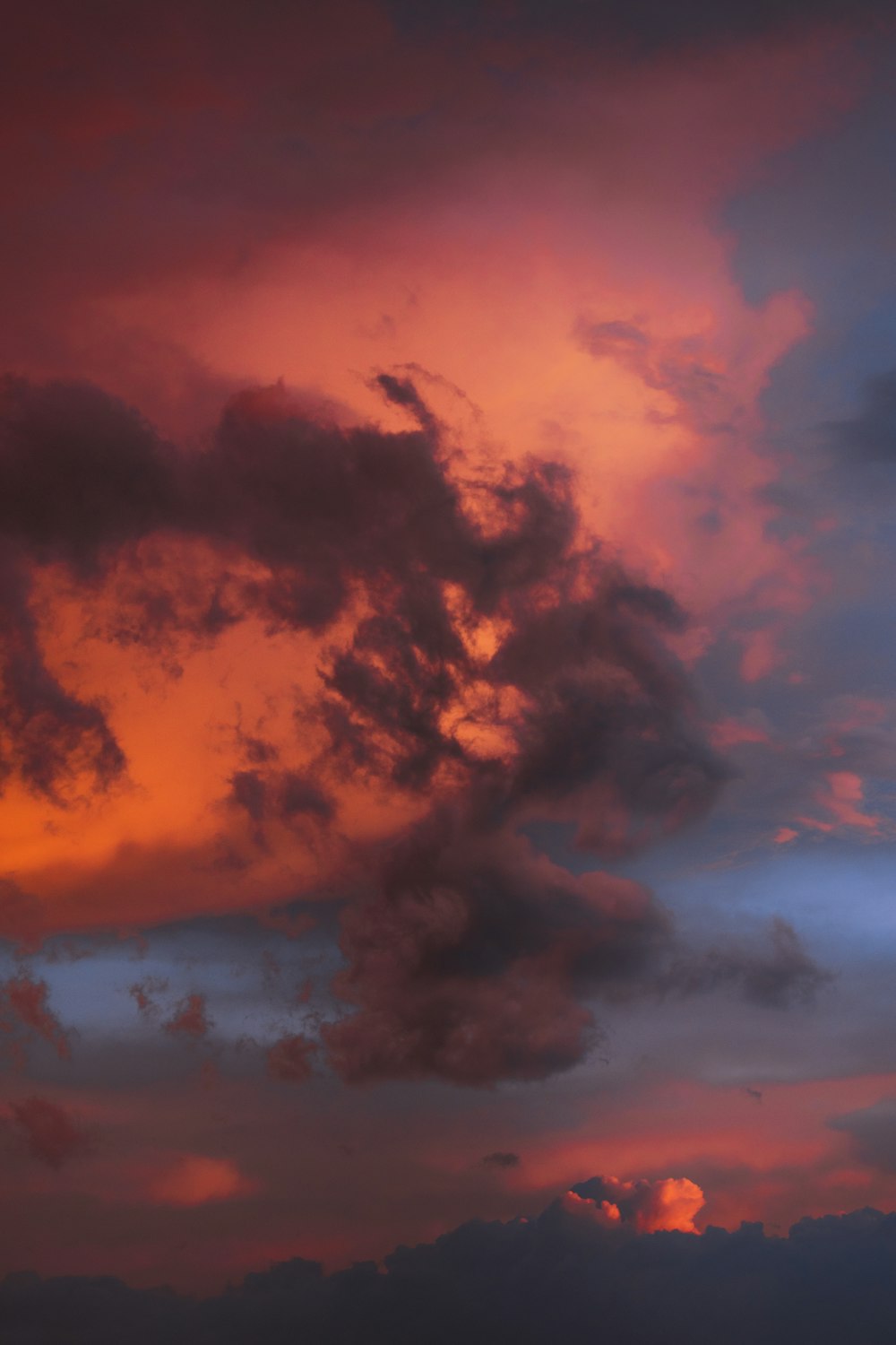 orange and blue cloudy sky