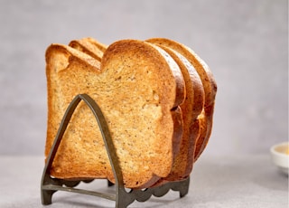 brown bread on white table