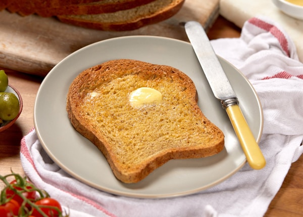 bread on white ceramic plate