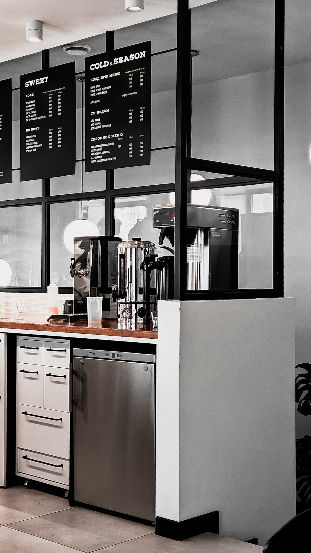 black and white wooden kitchen cabinet