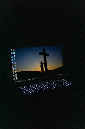 black and silver laptop computer