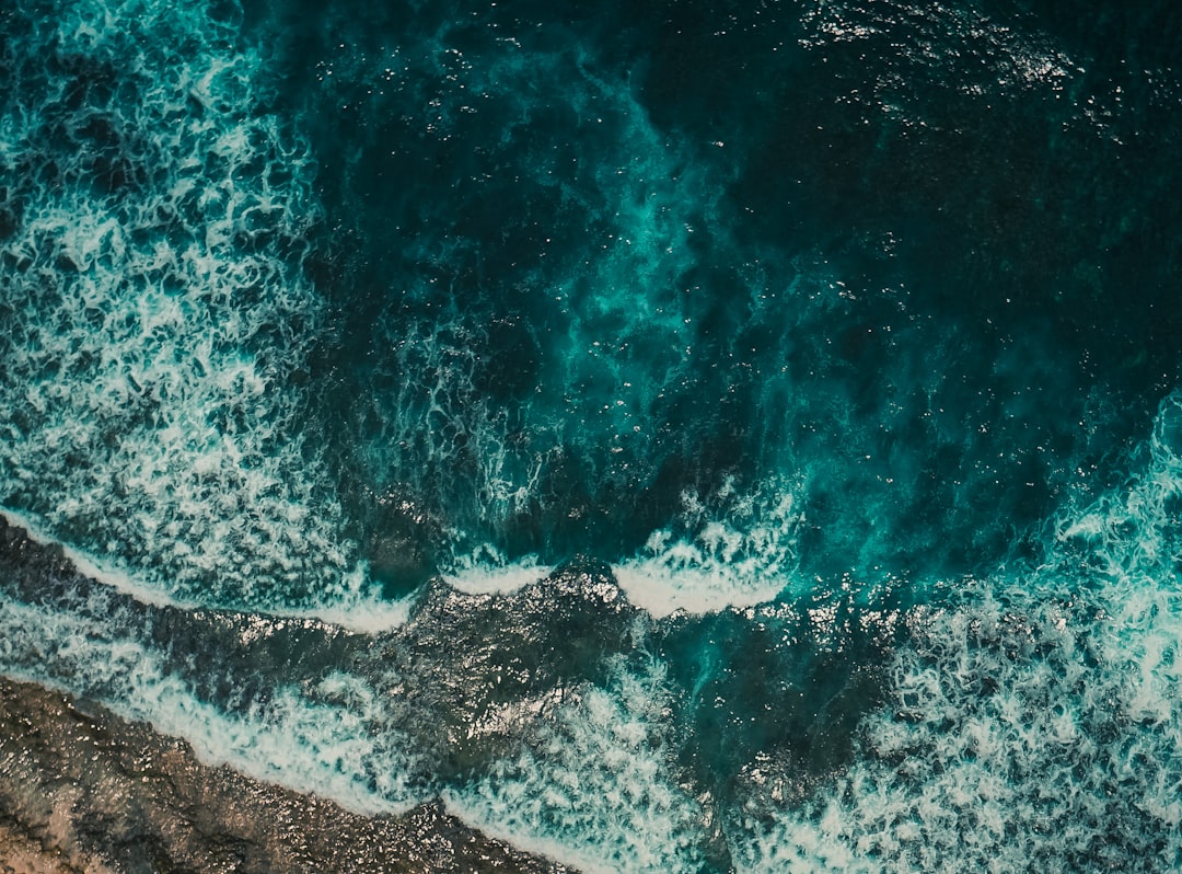 aerial view of ocean waves