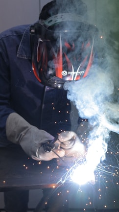 Welder preparing a weld Cert for testing 