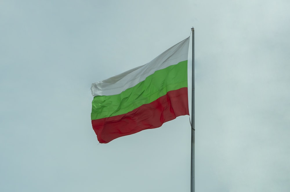 Bandera verde, blanca y roja