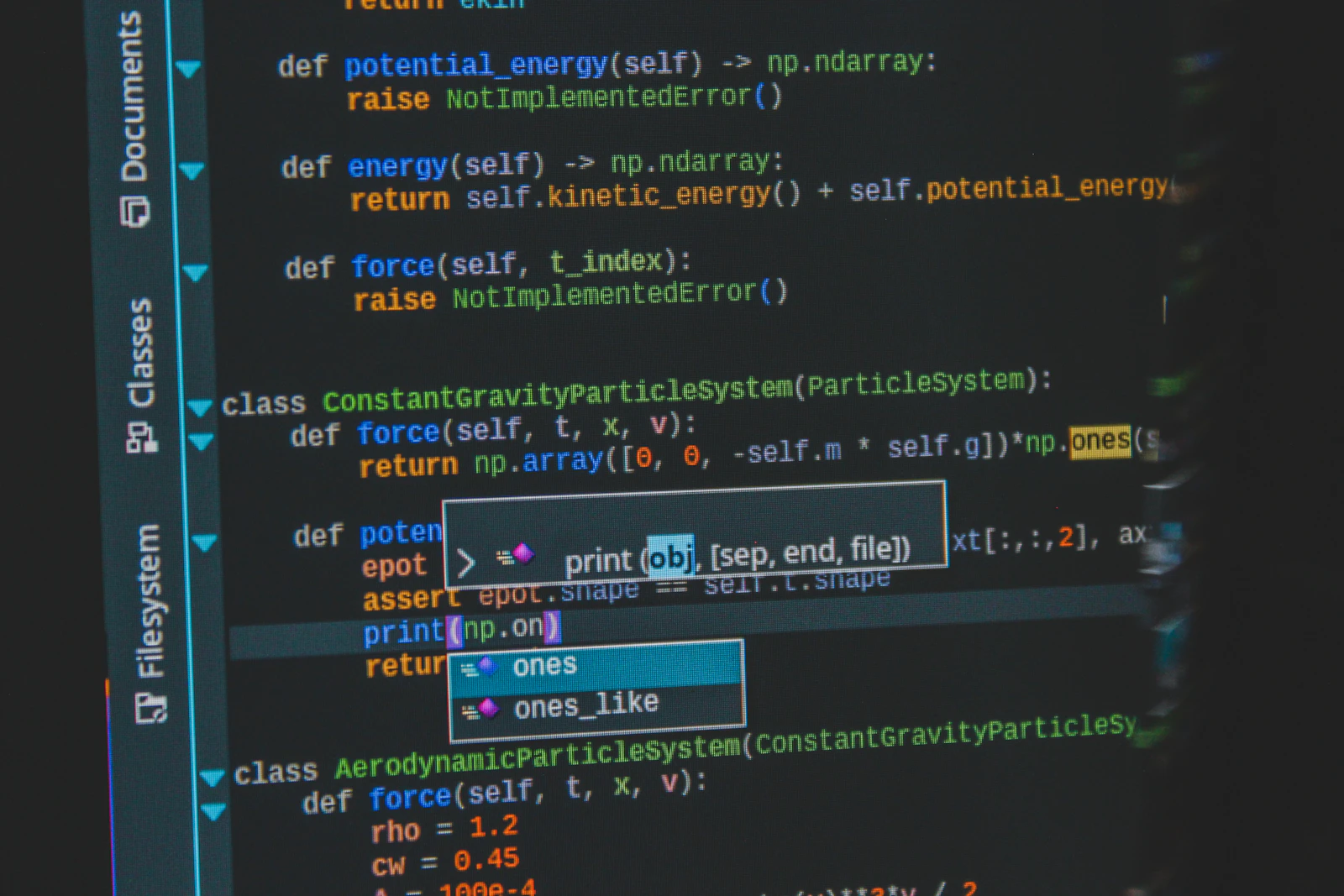 Close-up of source code being reviewed after AI agent generation