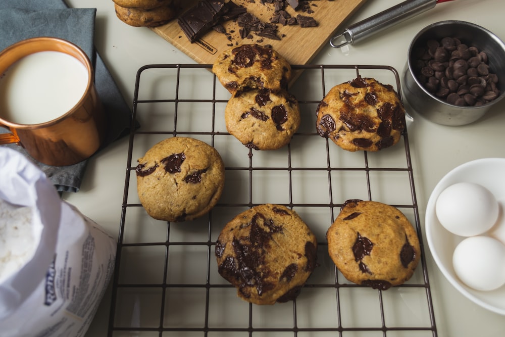 brown cookies on white paper