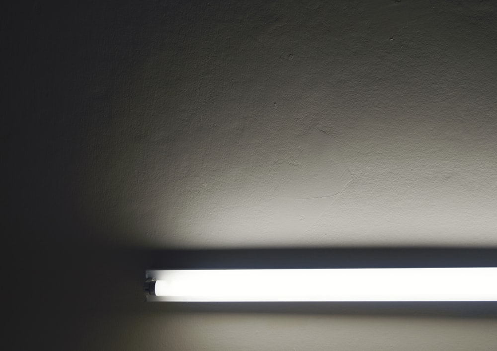 white fluorescent light on white ceiling