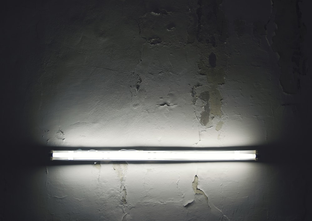 white fluorescent light on white ceiling