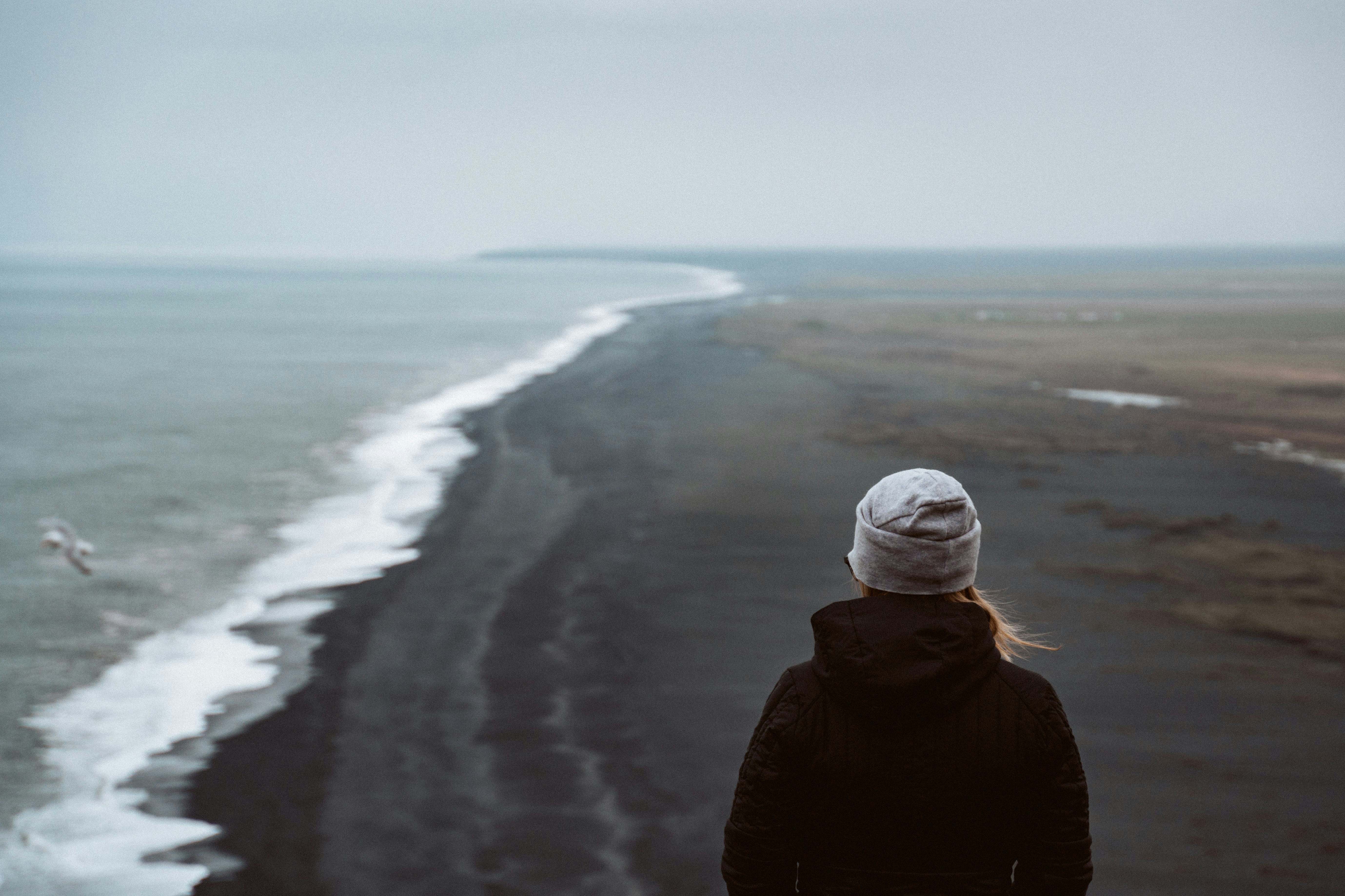 View looking west from Dyrhólaey Lighthouse, Vik, Iceland.