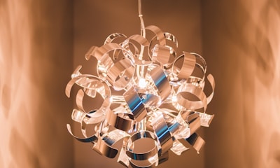 white and silver pendant lamp