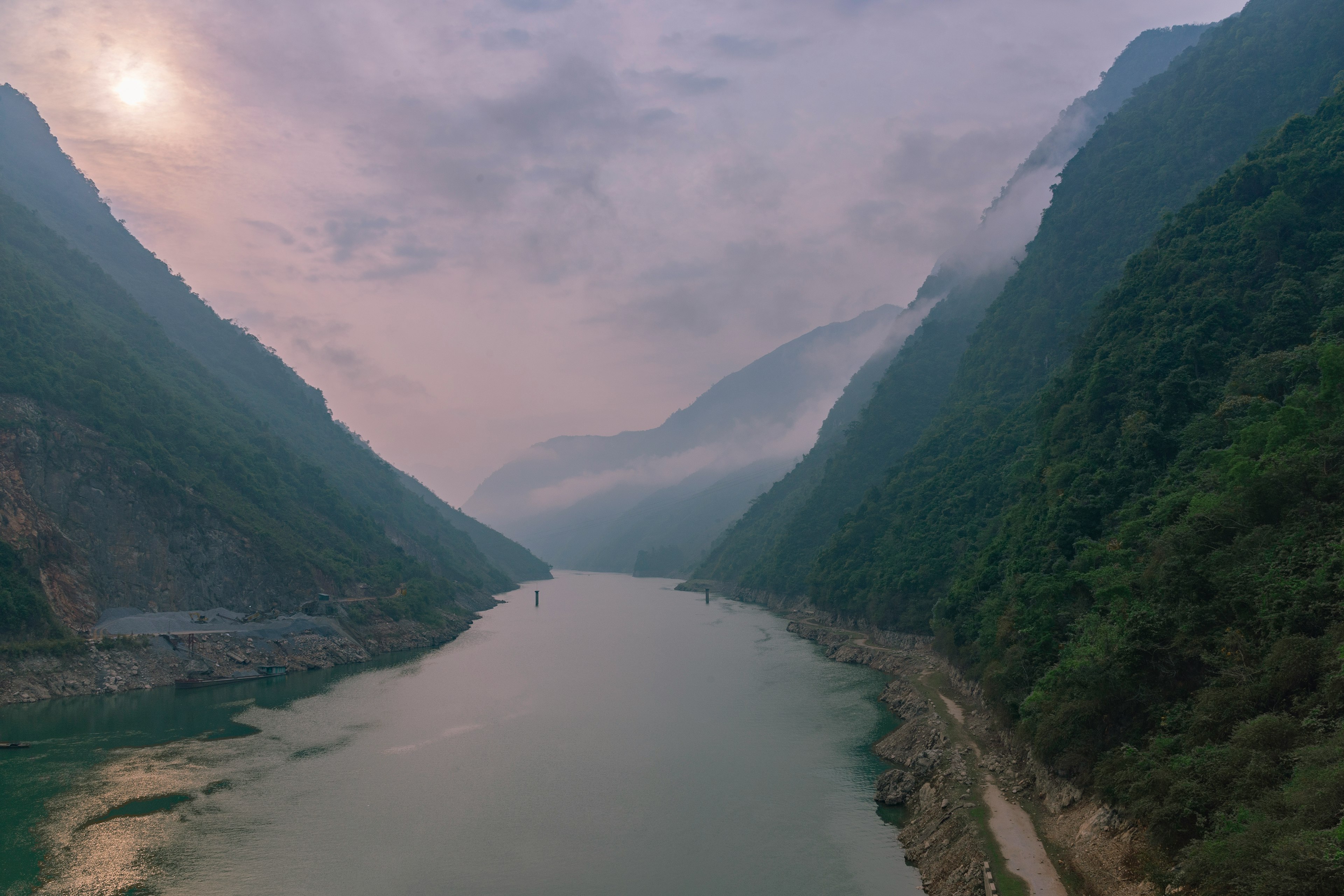 View from Lai Ha bridge, Muong Lay, Dien Bien, Viet Nam.