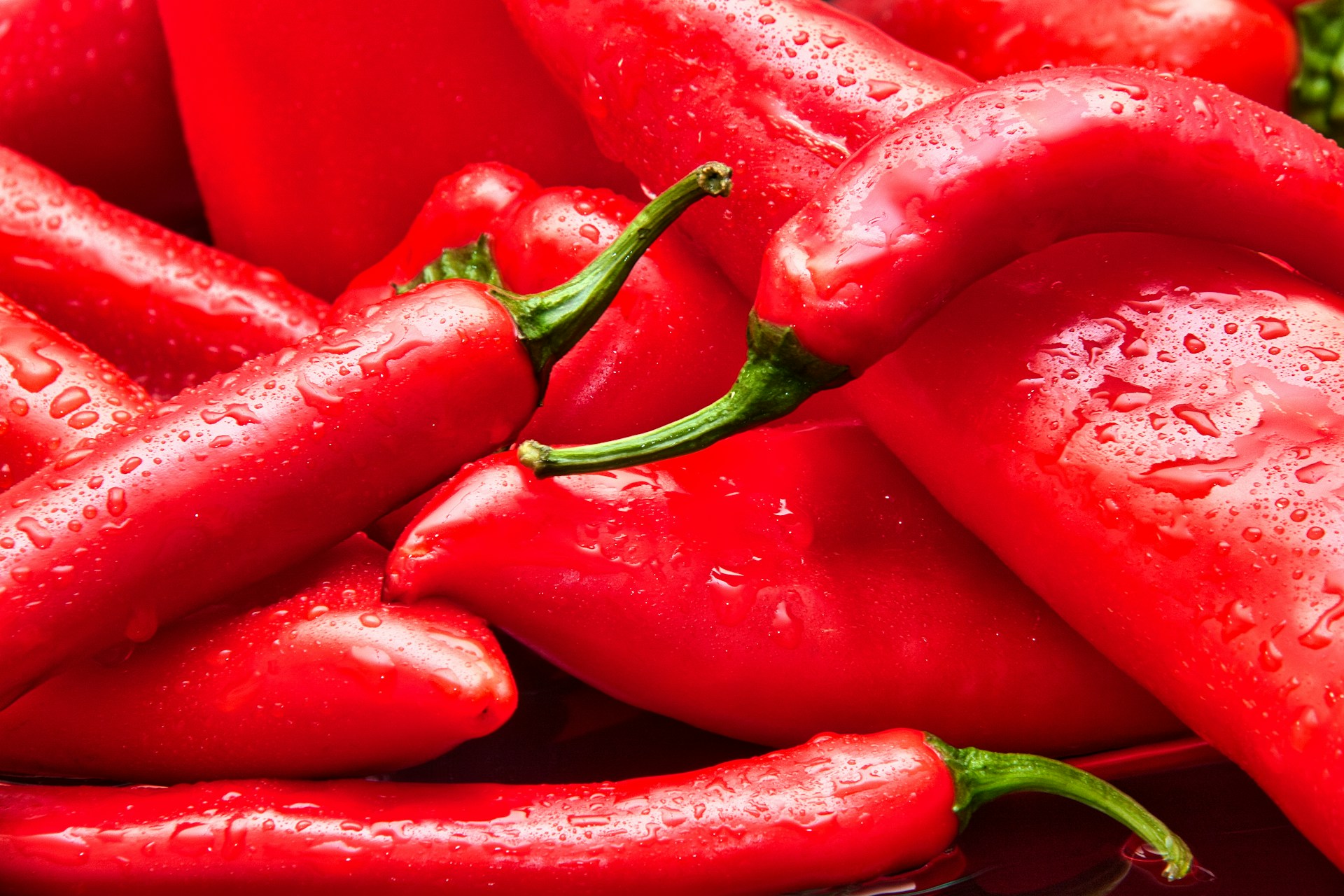 red chili peppers on red container