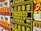 A collection of colorful advertisement posters displayed on a wall, featuring large, bold text in various fonts, primarily in Chinese characters, with some English text. Yellow, black, and red are the prominent color schemes used in the posters.
