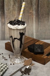 ice cream in clear glass cup