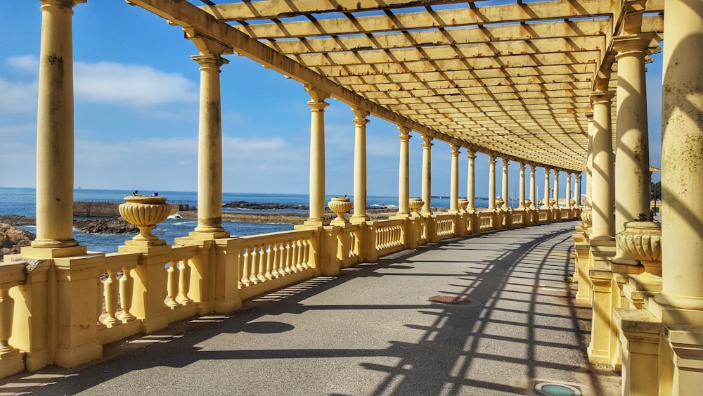 white and brown wooden bridge