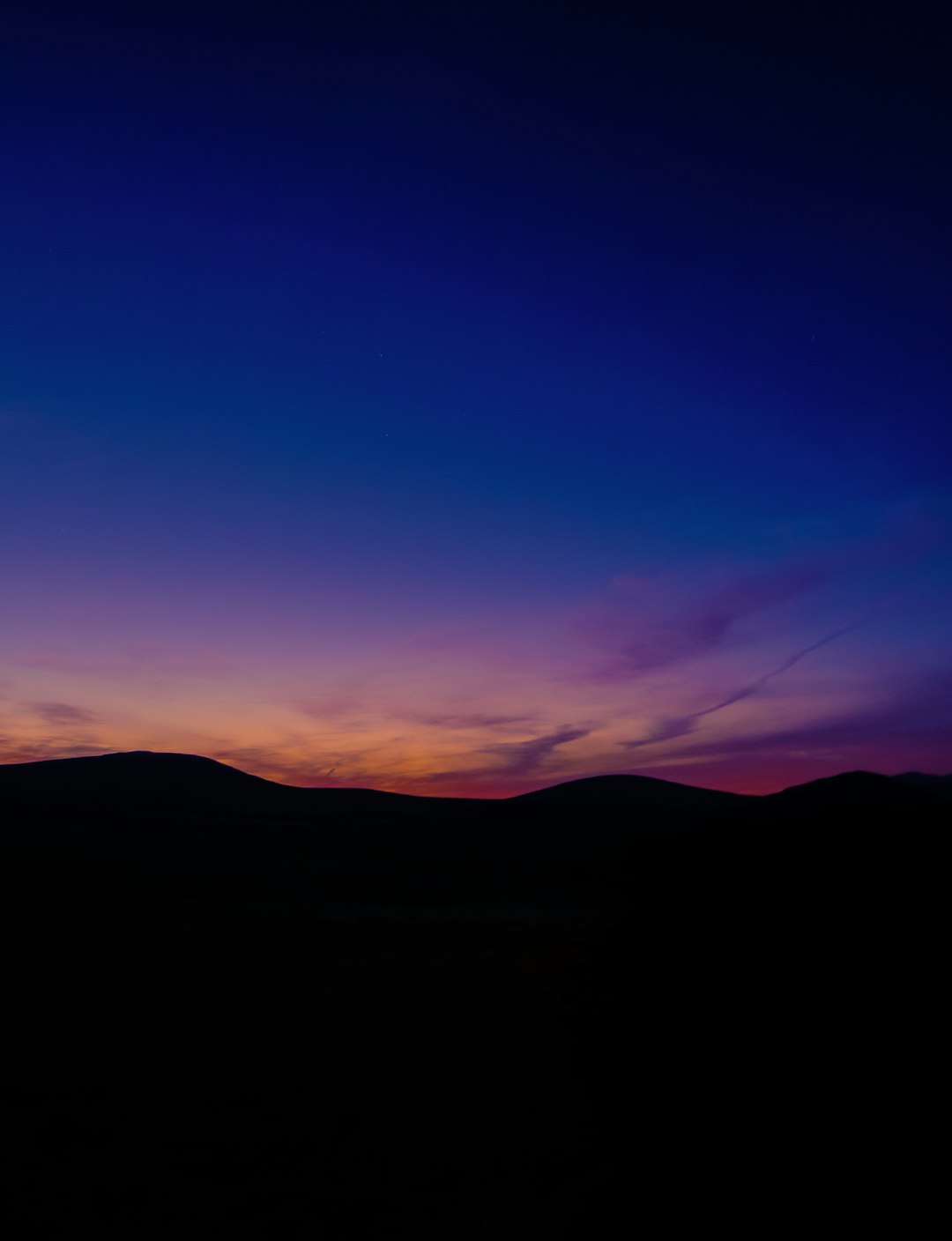 silhouette of mountain during sunset