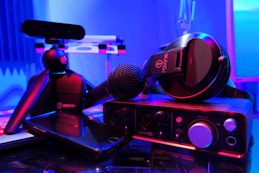 black and gray audio mixer