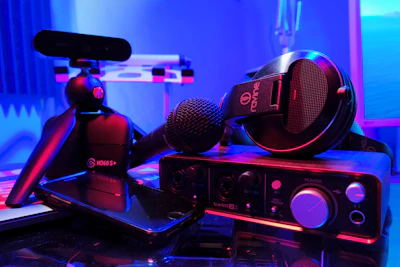 black and gray audio mixer