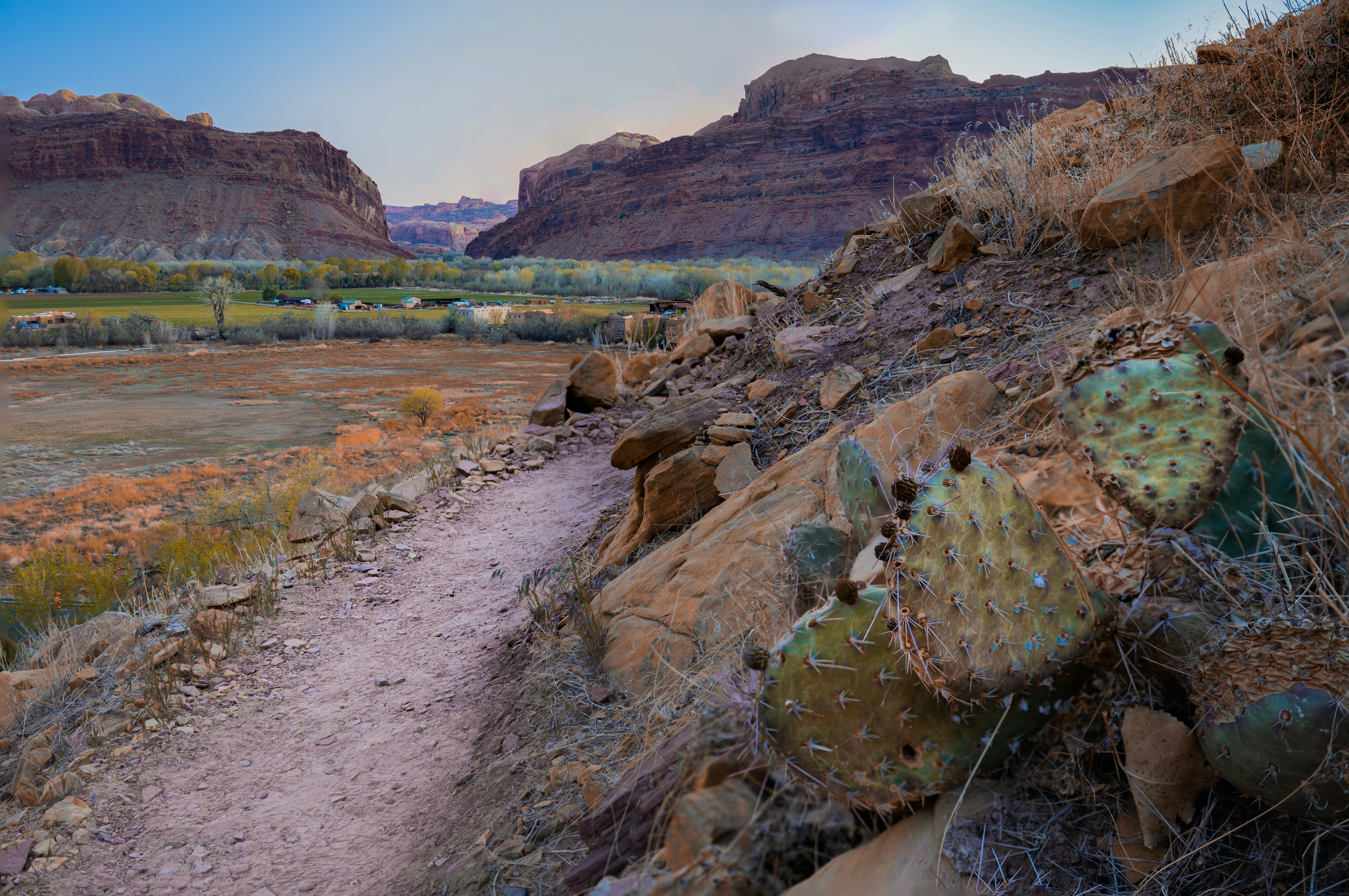 Brown and green rock formation near body of water during daytime photo ...