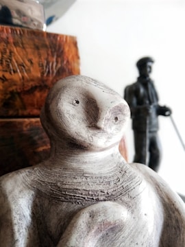 Close-up of a textured abstract sculpture made from reclaimed materials.