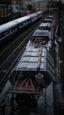 a couple of trains that are on some tracks