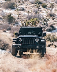 black jeep wrangler on dirt road during daytime