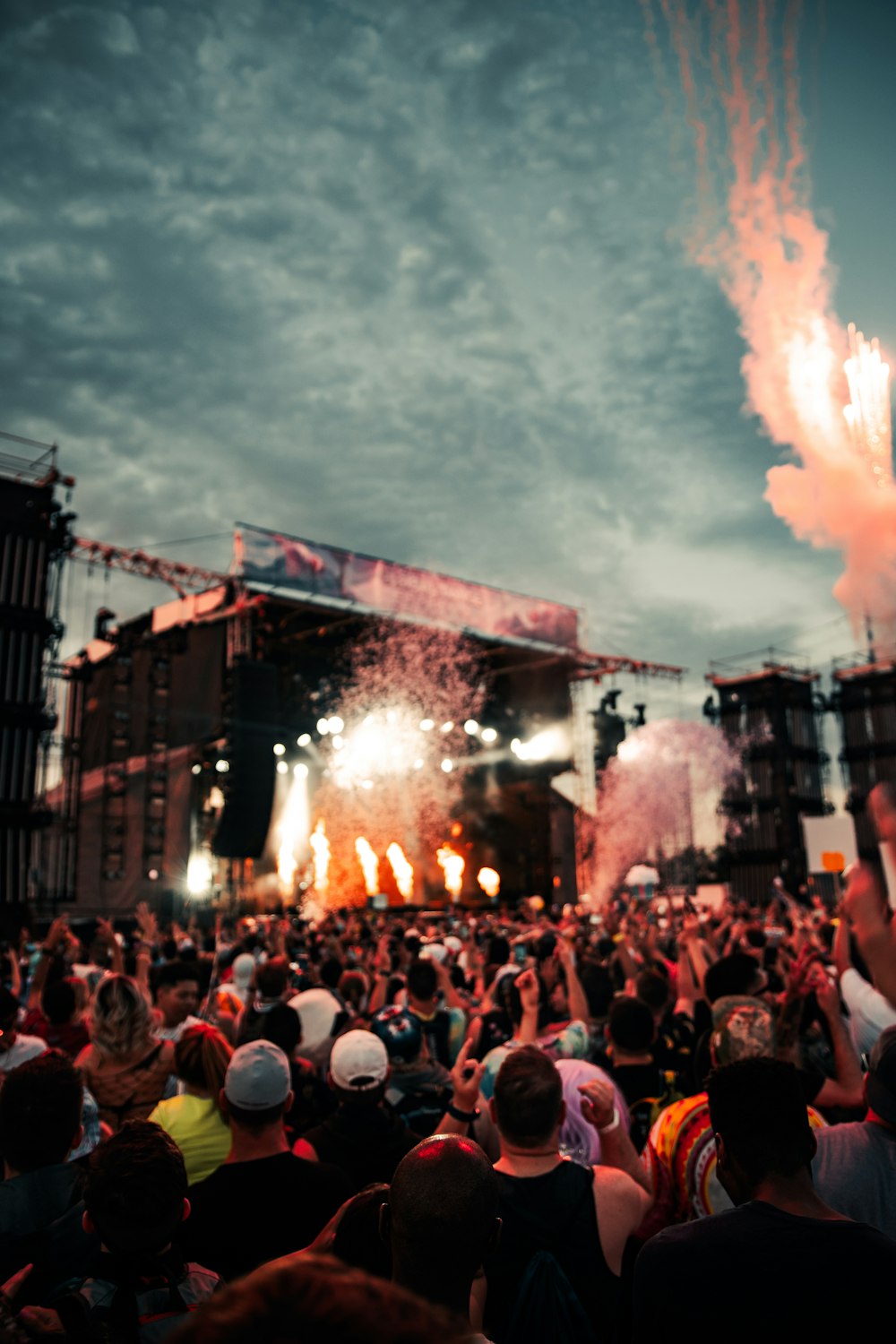 people gathering on concert during night time