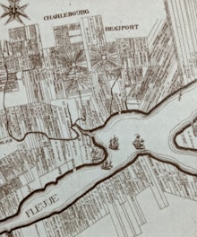 A detailed map highlighting neighborhoods in Quebec with bright markers indicating targeted ad zones.