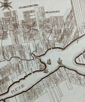 A detailed historical map showing the Missouria tribe's territory near the Missouri and Mississippi rivers in the 17th century.