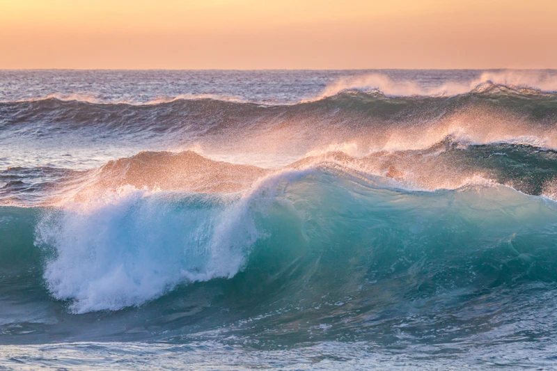 Ocean waves washing onto the shore