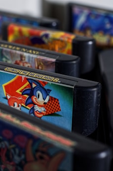 blue and black labeled box