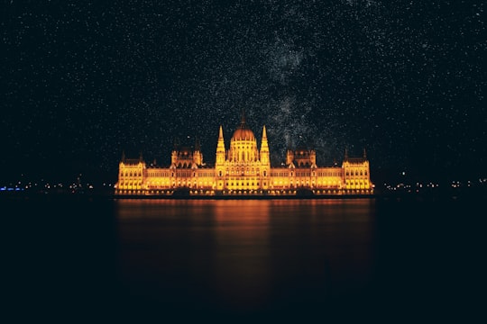 lighted building during night time in Shoes on the Danube Bank Hungary