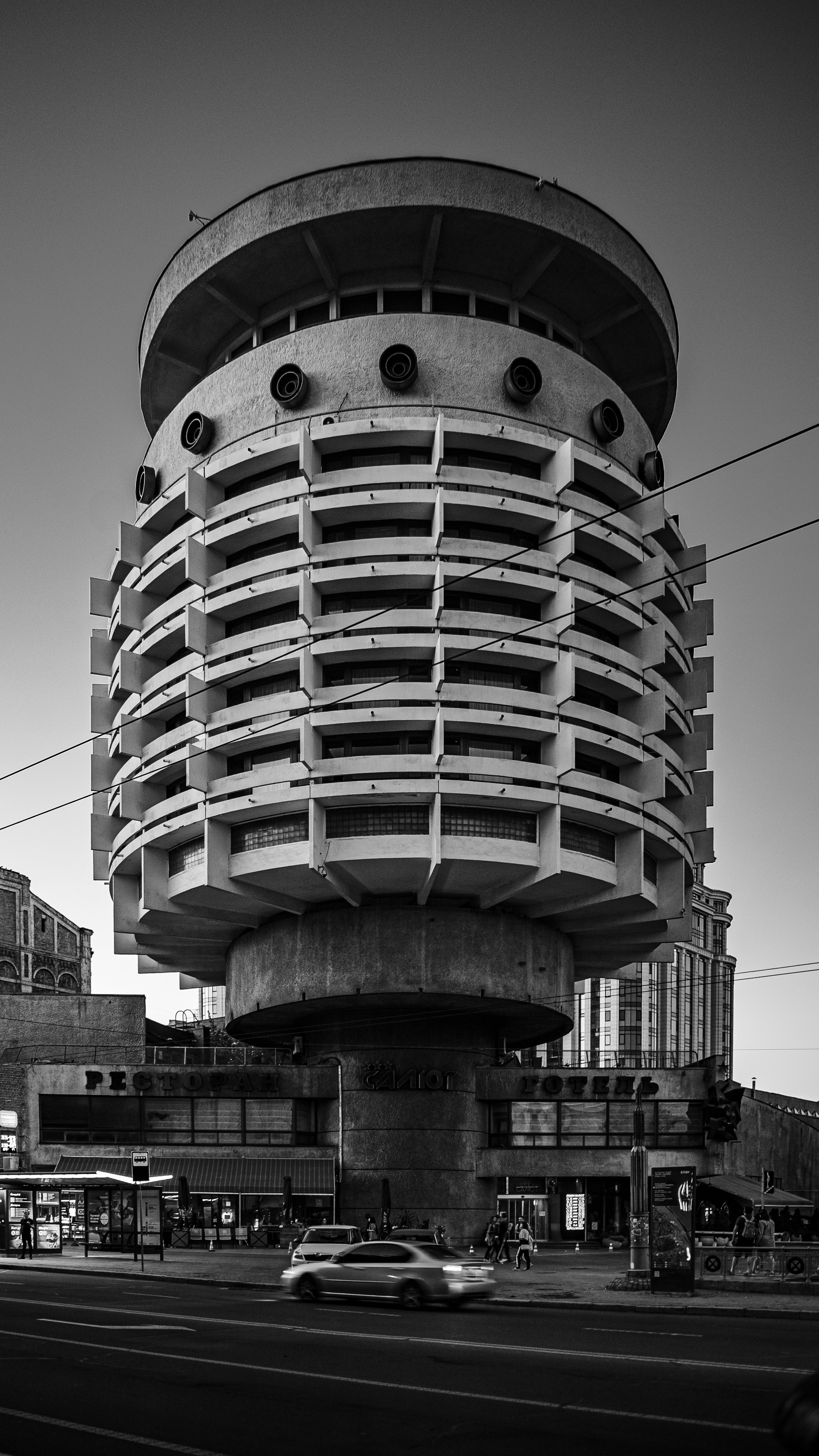 Grayscale photo of a building photo – Free Car Image on Unsplash