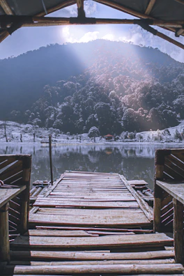 A serene moment of reflection in a nature setting during a leadership retreat.