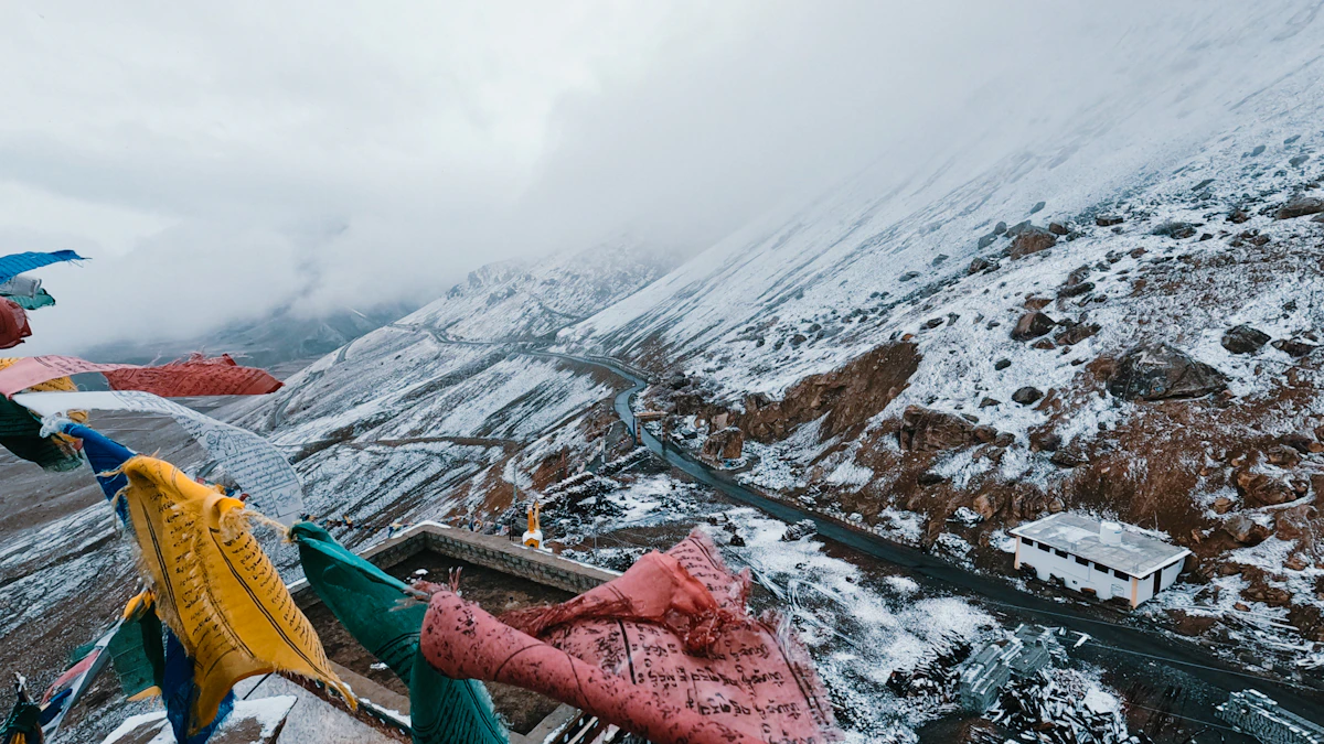Prayer Flags Fluttering at Kunzum Pass