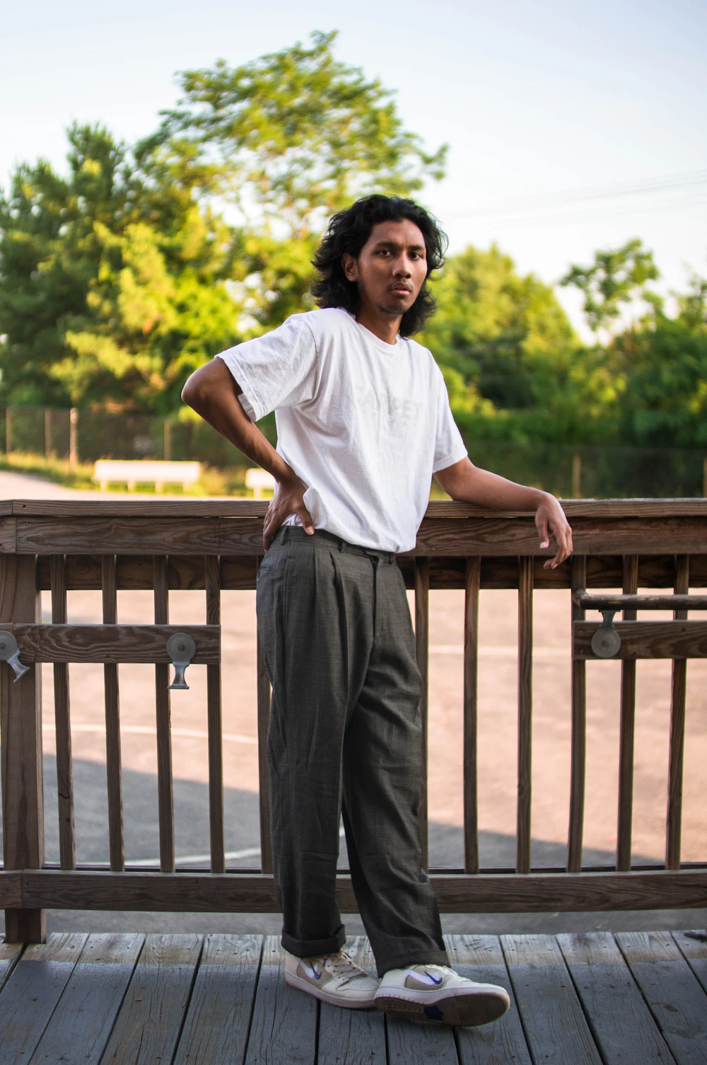 Relaxed sage linen wide-leg trousers