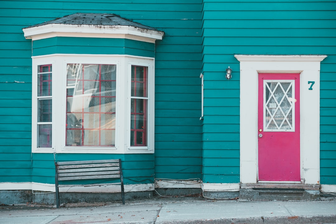 blue and white wooden house