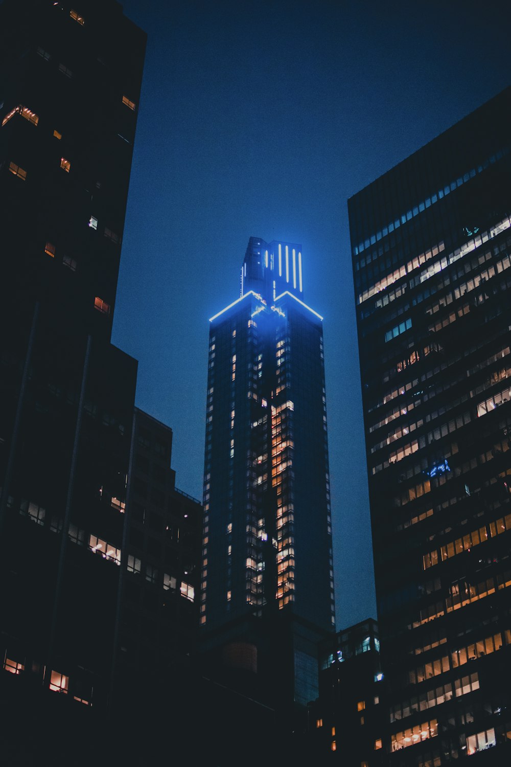 high rise building during night time