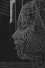 grayscale photo of net with net