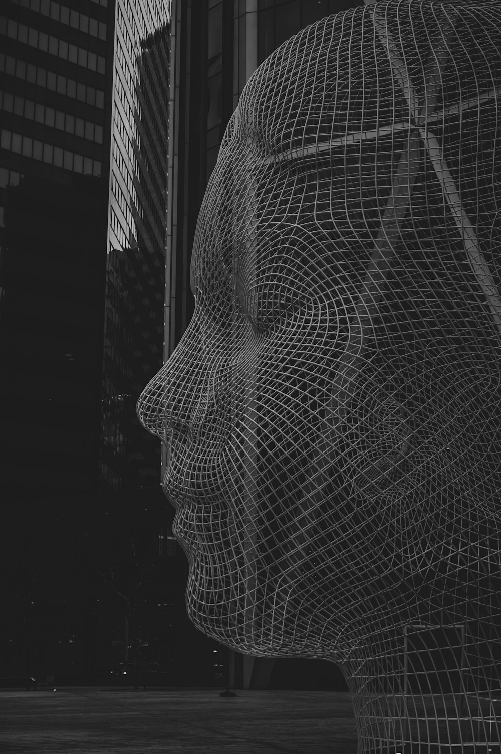 grayscale photo of net with net
