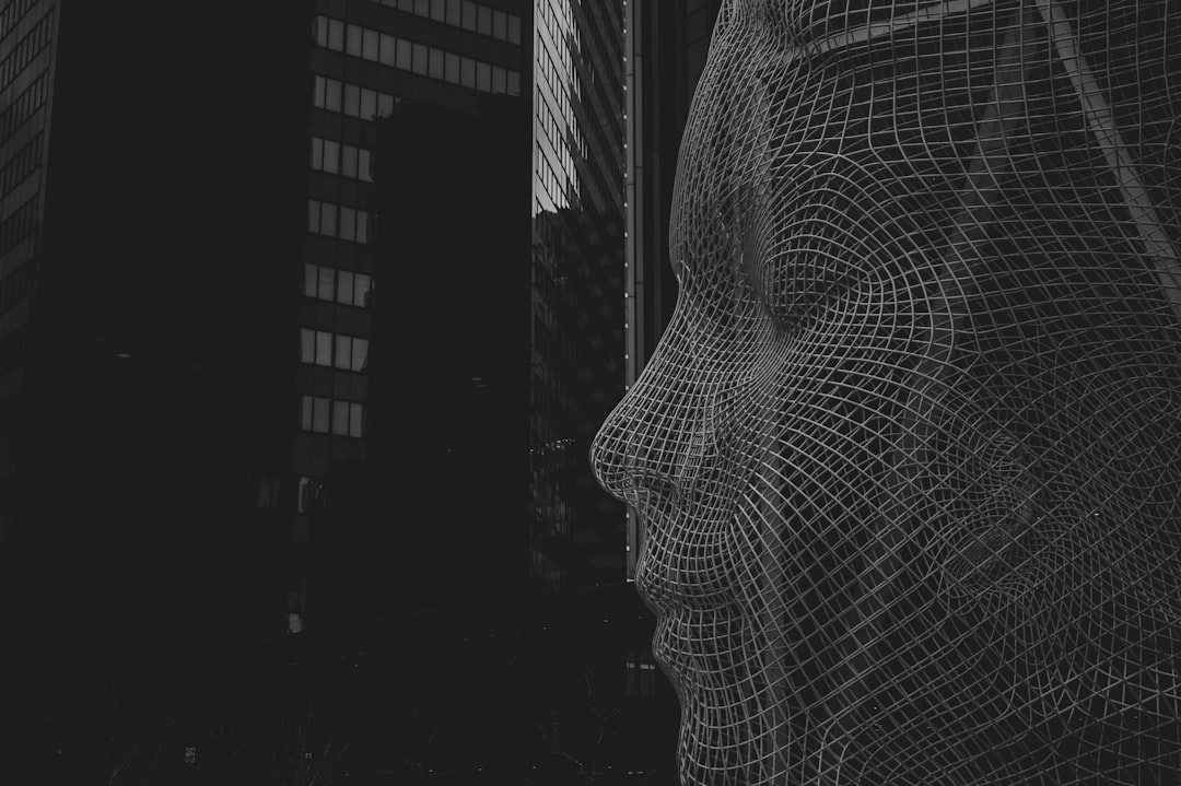 grayscale photo of mesh net