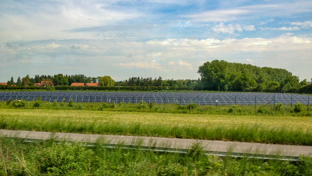 green grass field near green trees under white clouds and blue sky during daytime