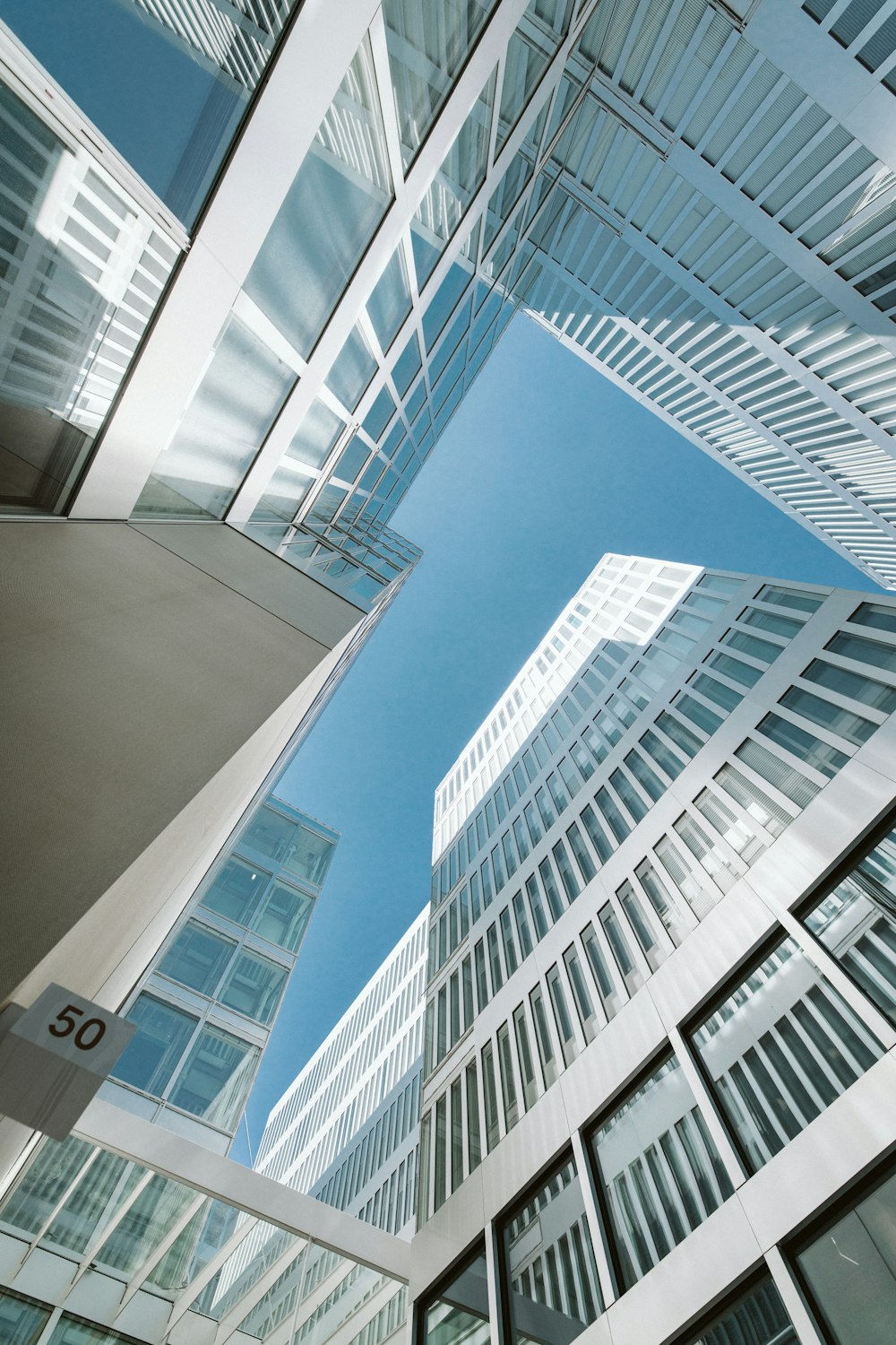 white and blue concrete building