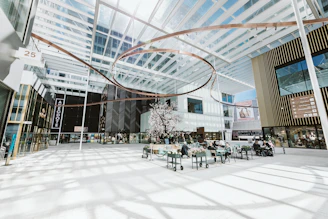 people sitting on chairs inside building